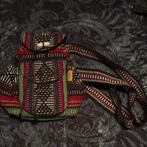 Boho Mini Woven Backpack